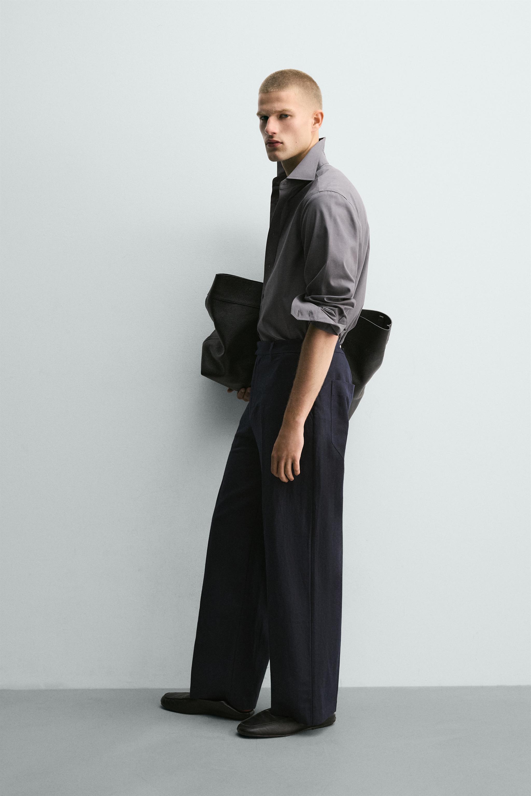RELAXED FIT COTTON - LINEN PANTS